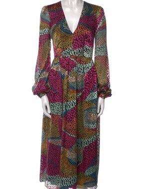Saloni  Printed Midi Dress XS